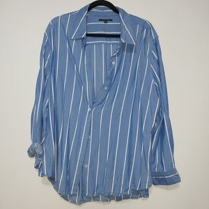 Blue with White Vertical lines